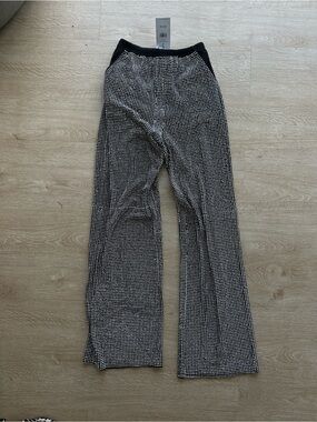 AKIRA Black & White Micro-Check Wide Leg Pants